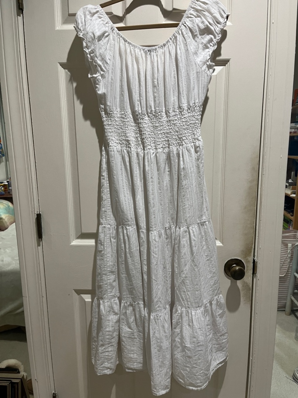 Rails White Tie-Neck Smocked Top - Picture 3 of 4